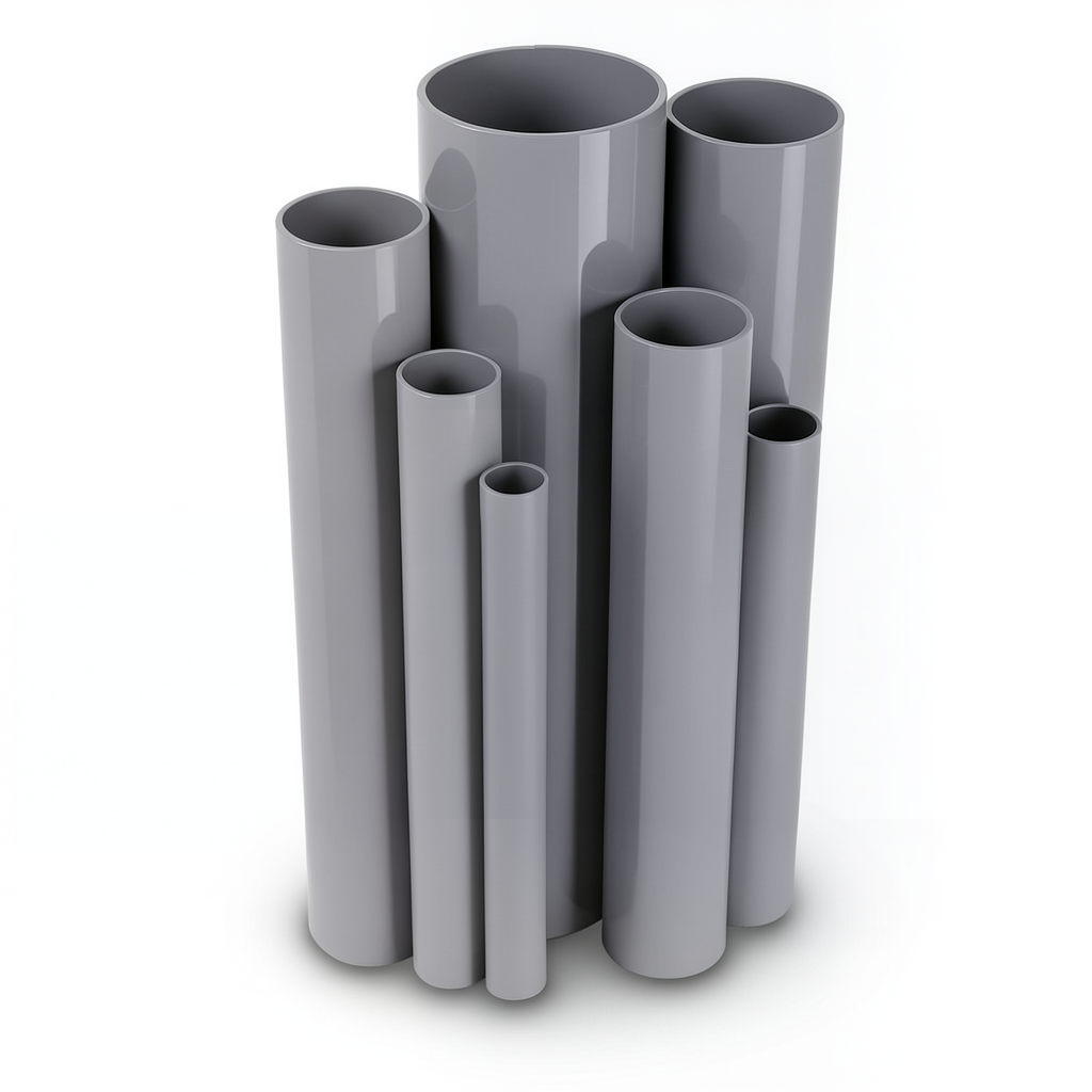 UPVC Pipes 6 Bar Pressure 355 mm Diameter 10.4 mm Thickness Gray