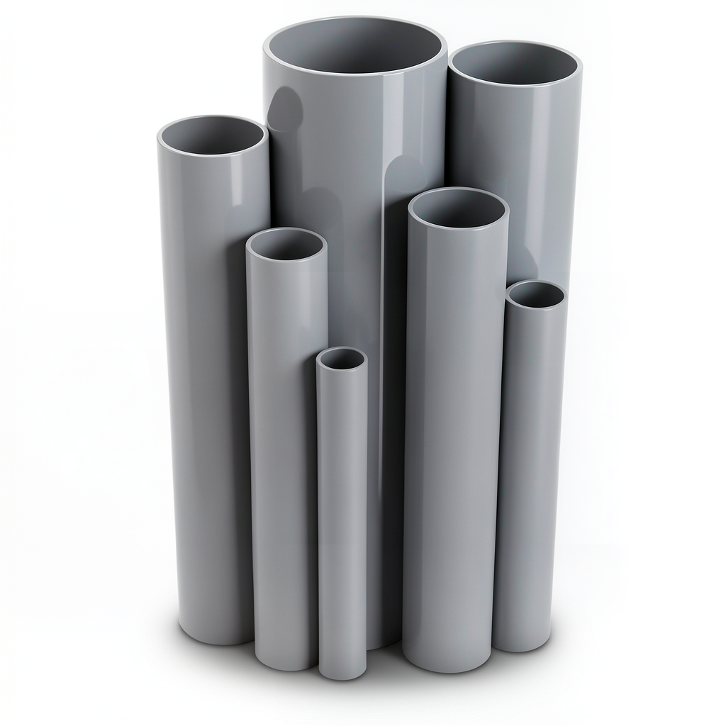 مواسير UPVC ضغط 2.5 بار قطر خارجي 400 مم سمك 3.2 مم لون رمادي