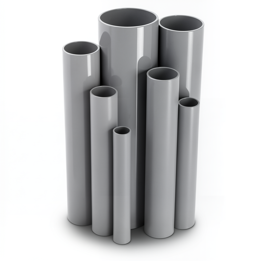 مواسير UPVC ضغط 2.5 بار قطر خارجي 400 مم سمك 3.2 مم لون رمادي