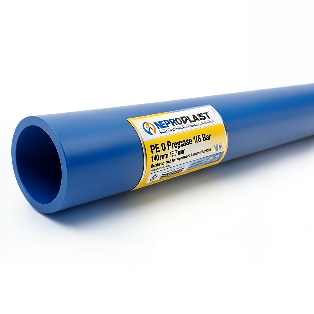 HDPE Pipes PE 80 Pressure 16 Bar 140 mm OD Thickness 15.7 mm Blue | NEPROPLAST