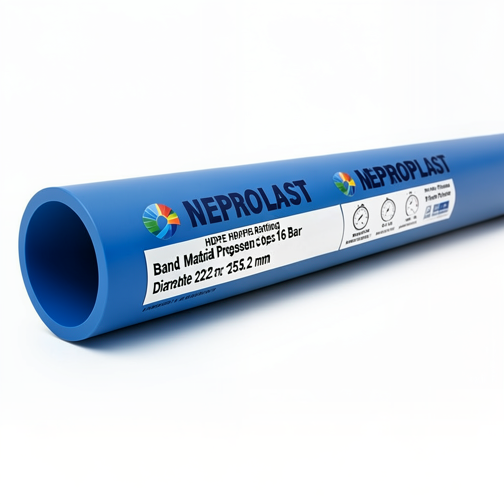 أنابيب HDPE نيبروبلاست PE 80 ضغط 16 بار قطر 225 مم سمك 25.2 مم أزرق | نيبروبلاست