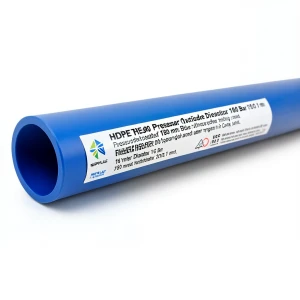 أنابيب HDPE بولي إيثيلين عالي الكثافة PE 80 ضغط 16 بار قطر خارجي 180 مم سمك 20.1 مم لون أزرق | نيبروبلاست