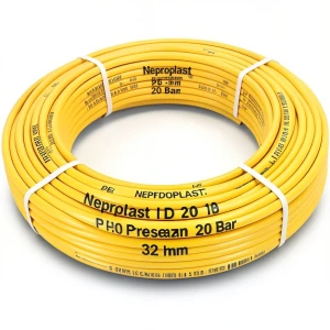 أنابيب HDPE نيبروبلاست PE 100 ضغط 20 بار قطر 32 مم سمك 3.6 مم لون أصفر | نيبروبلاست