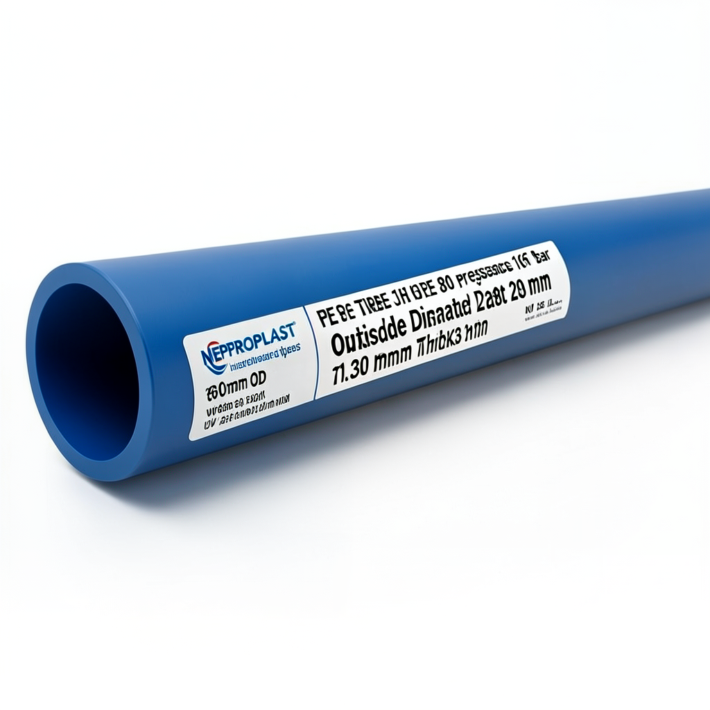 HDPE Pipes PE 80 Pressure 16 Bar Outside Diameter 280 mm Thickness 31.3 mm Blue | NEPROPLAST