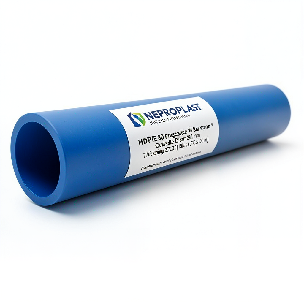 HDPE Pipes PE 80 Pressure 16 Bar Outside Diameter 250 mm Thickness 27.9 mm Blue | NEPROPLAST