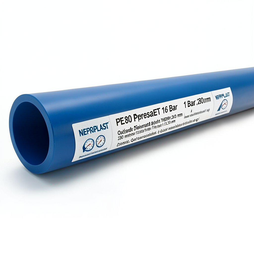 أنابيب HDPE PE 80 ضغط 16 بار قطر خارجي 280 مم سمك 31.3 مم أزرق | نيبروبلاست