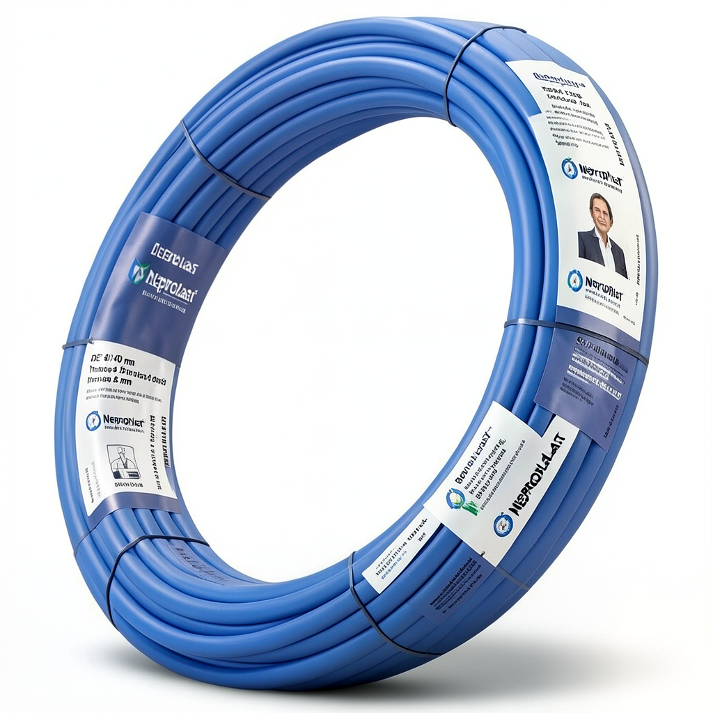 Neproplast HDPE Pipes PE 80 Pressure 16 Bar OD 40 mm Thickness 4.5 mm Blue | NEPROPLAST