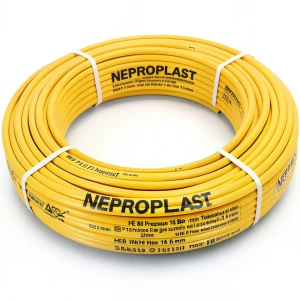 HDPE Pipes PE 80 Pressure 16 Bar Diameter 32 mm Thickness 3.6 mm Yellow | NEPROPLAST