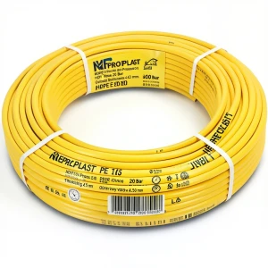 أنابيب HDPE PE 100 ضغط 20 بار قطر خارجي 40 مم سمك 4.5 مم لون أصفر | نيبروبلاست