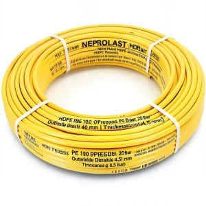 HDPE Pipes PE 100 Pressure 20 Bar Outside Diameter 40 mm Thickness 4.5 mm Yellow | NEPROPLAST