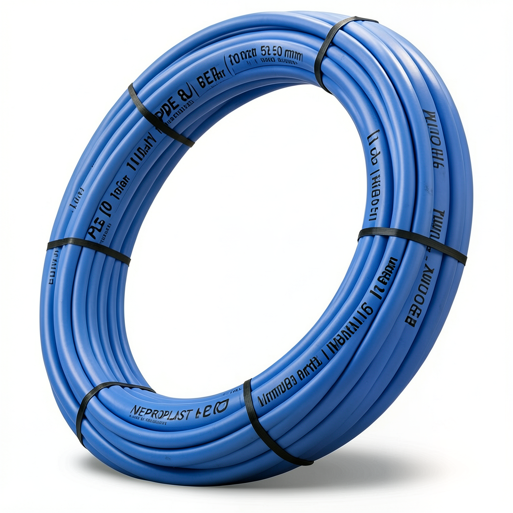 HDPE Pipes PE 80 Pressure 16 Bar Outside Diameter 50 mm Thickness 5.6 mm Blue | NEPROPLAST