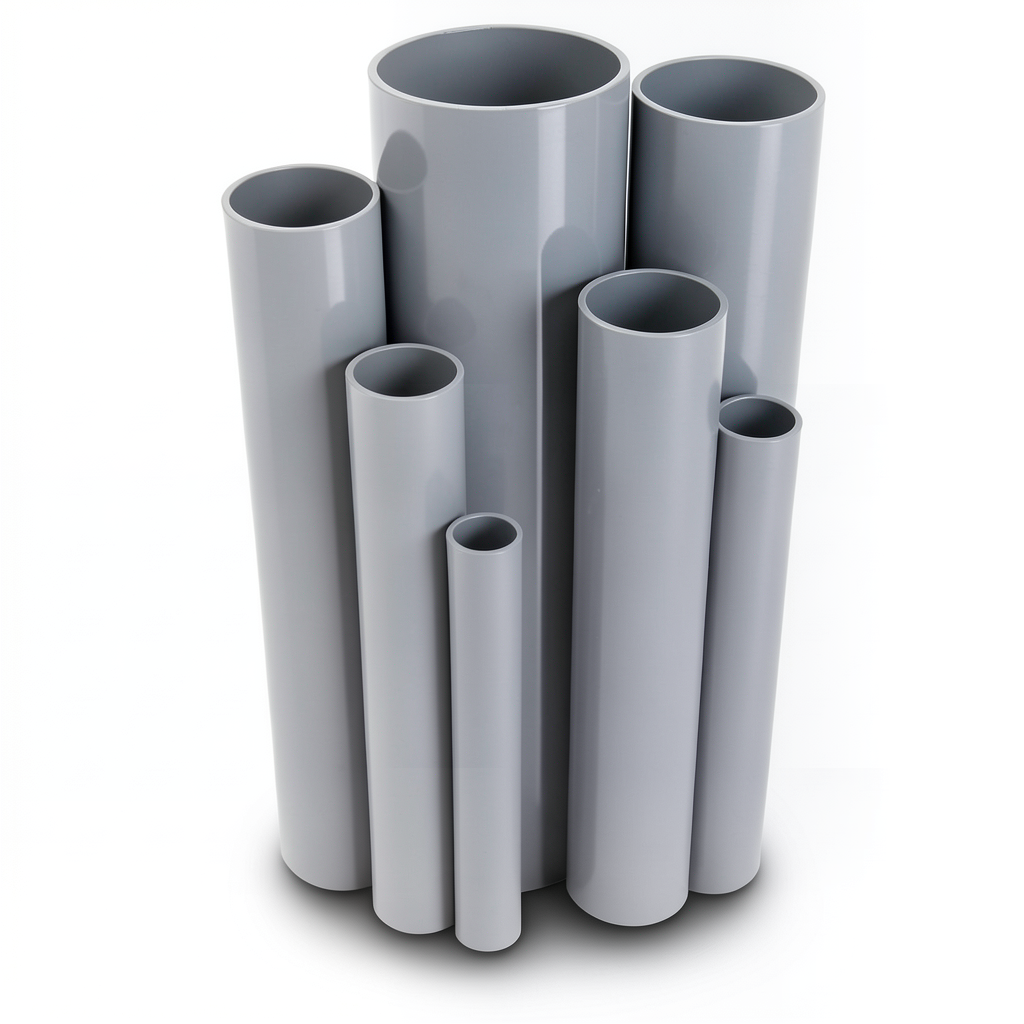 مواسير UPVC ضغط اسمي 2.5 بار قطر خارجي 450 مم سمك 3.6 مم لون رمادي