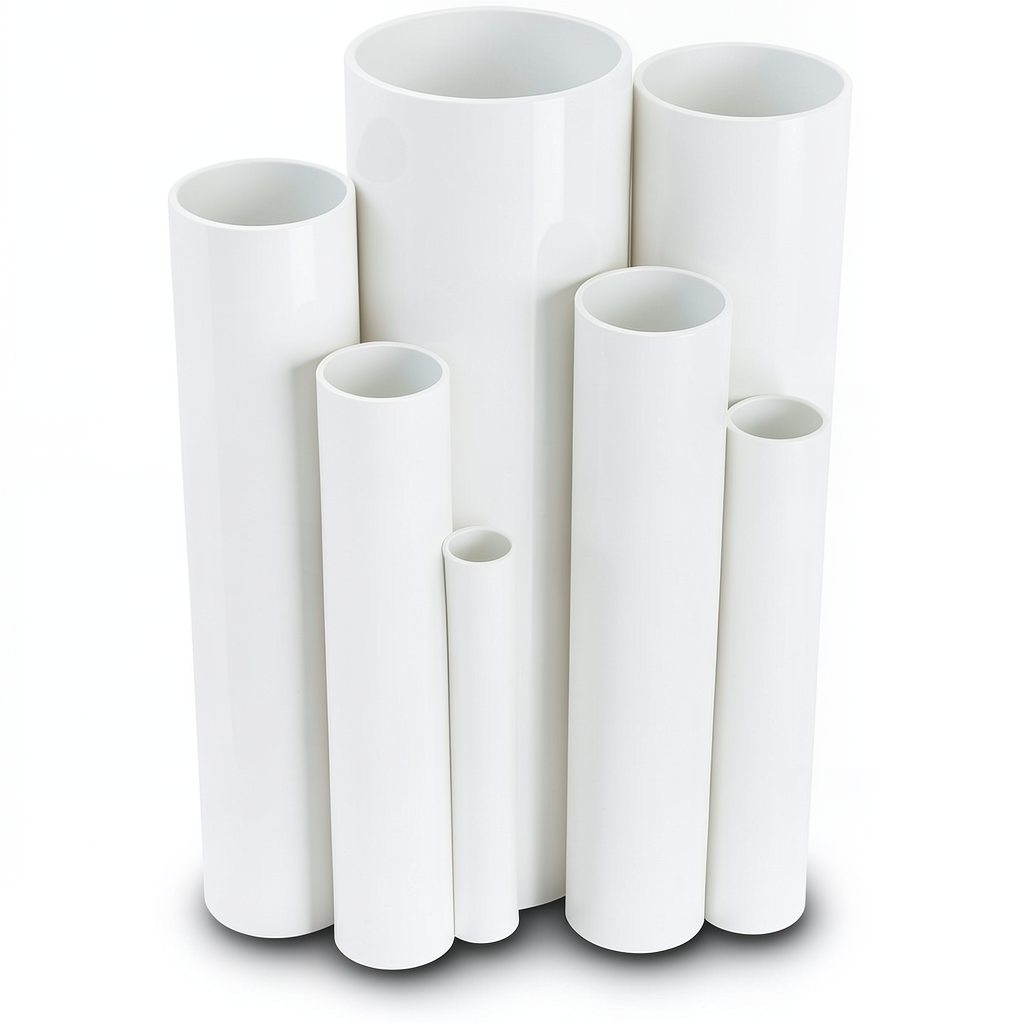 مواسير UPVC ضغط 4 بار قطر خارجي 450 مم سمك 8.9 مم لون أبيض