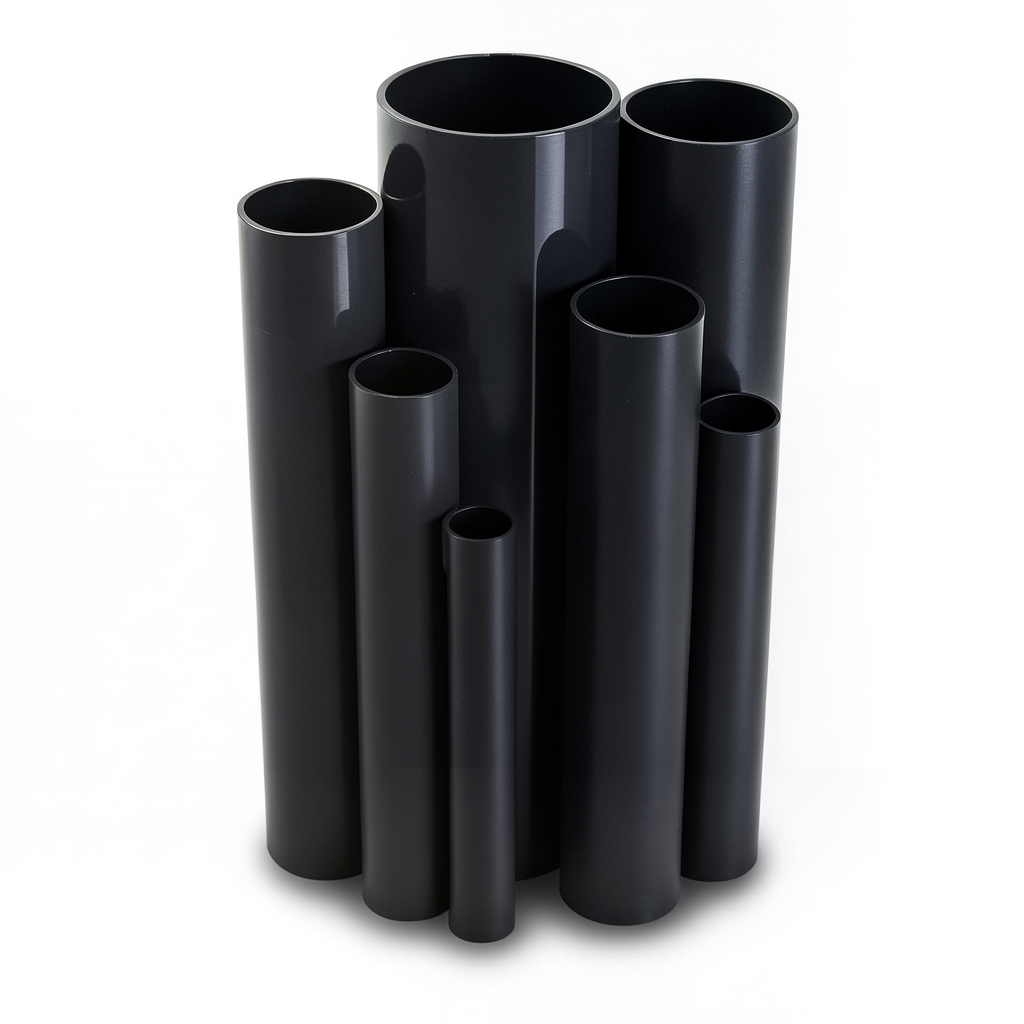 مواسير UPVC ضغط 4 بار قطر خارجي 450 مم سمك 8.9 مم لون اسود