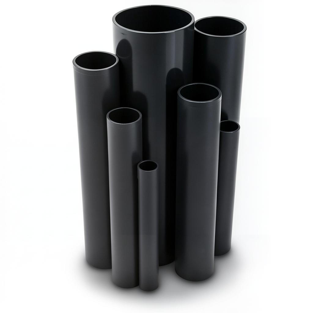 مواسير UPVC ضغط 6 بار قطر خارجي 450 مم سمك 13.2 مم لون اسود
