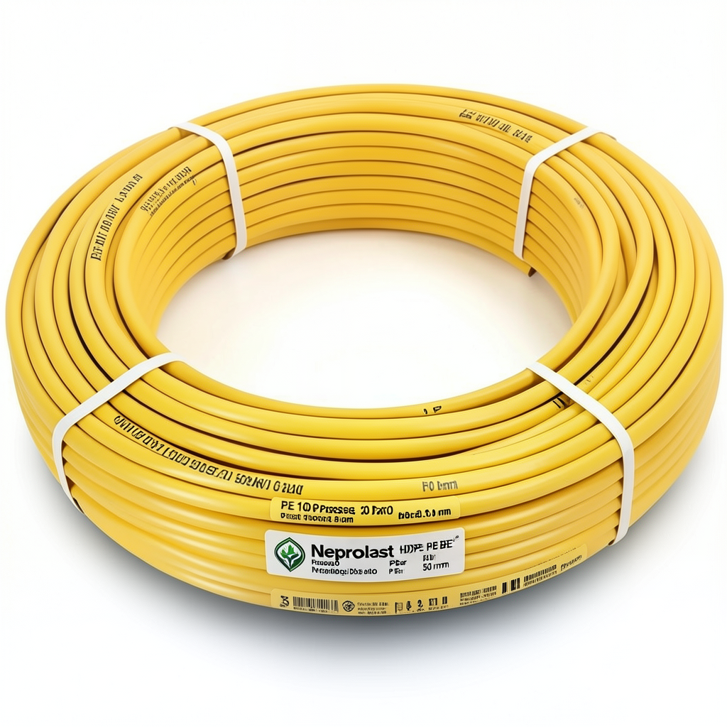 Neproplast HDPE Pipes PE 100 Pressure 20 Bar Outside Diameter 50 mm Thickness 5.6 mm Yellow | NEPROPLAST