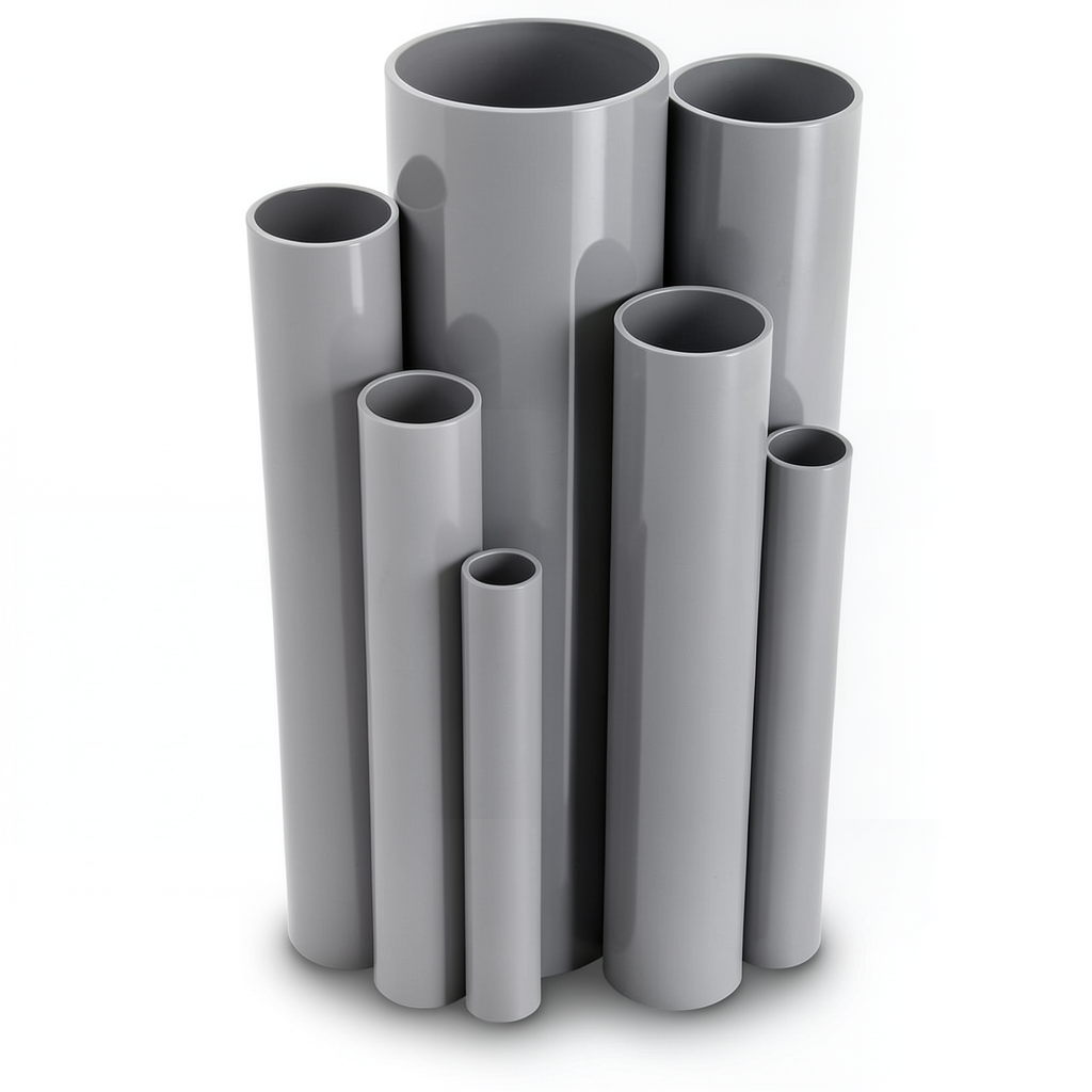 UPVC Pipes Nominal Pressure 6 Bar Outside Diameter 400 mm Thickness 11.7 mm Gray