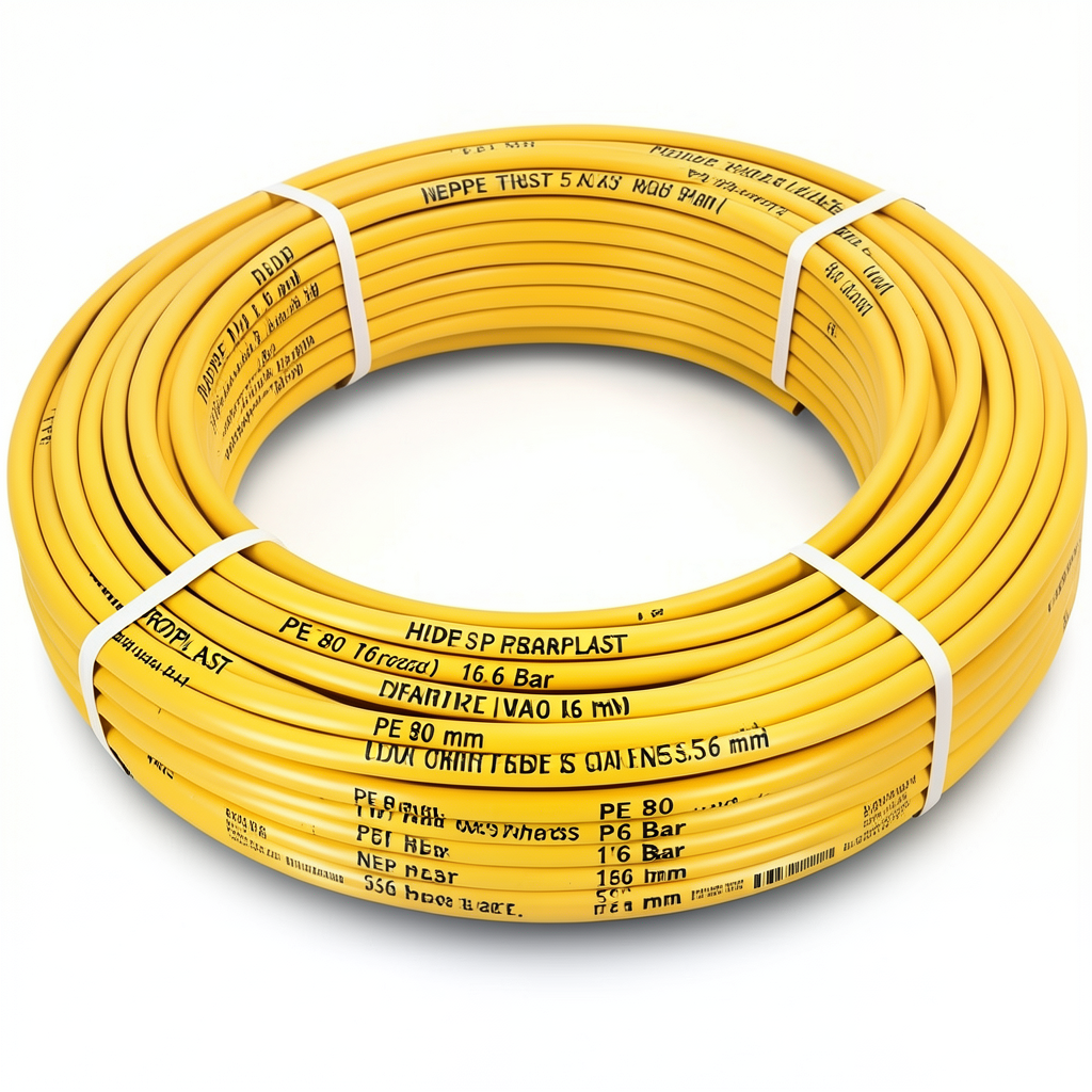 HDPE Pipes PE 80 Pressure 16 Bar Diameter 50 mm Thickness 5.6 mm Yellow | NEPROPLAST