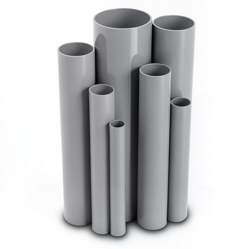 مواسير UPVC ضغط اسمي 2.5 بار قطر خارجي 450 مم سمك 3.6 مم لون رمادي