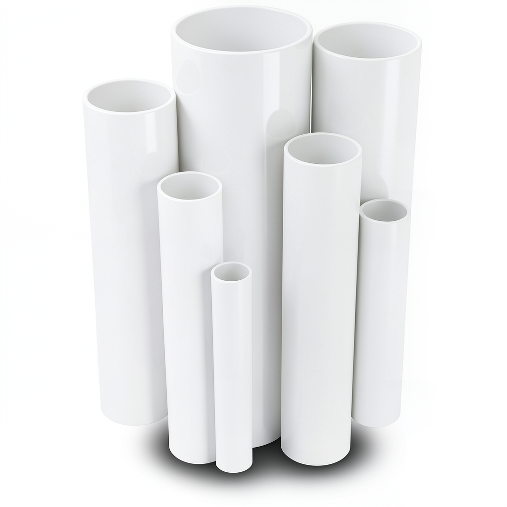 مواسير UPVC جدول 40 مقاس 6 إنش سمك 7.1 مم لون أبيض