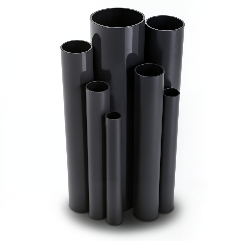 مواسير UPVC ضغط 6 بار قطر خارجي 450 مم سمك 13.2 مم لون اسود