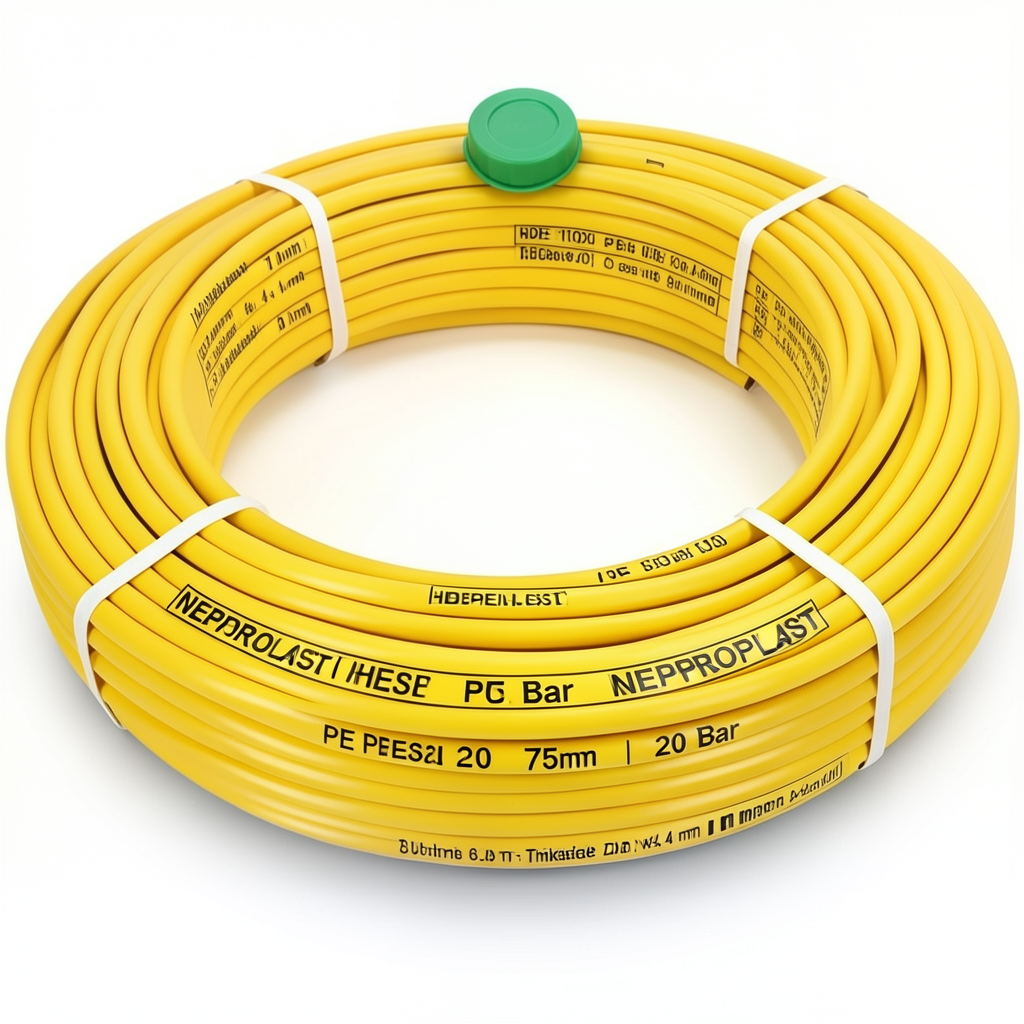 HDPE Pipes PE 100 Pressure 20 Bar Outside Diameter 75 mm Thickness 8.4 mm Yellow | NEPROPLAST