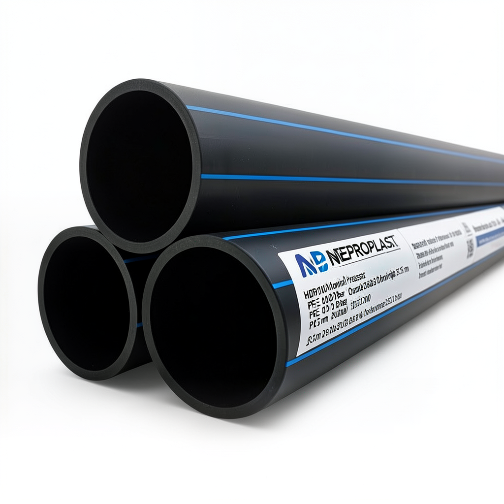 مواسير HDPE PE 100 ضغط اسمي 20 بار قطر خارجي 315 مم سمك 35.2 مم لون أسود | نيبروبلاست