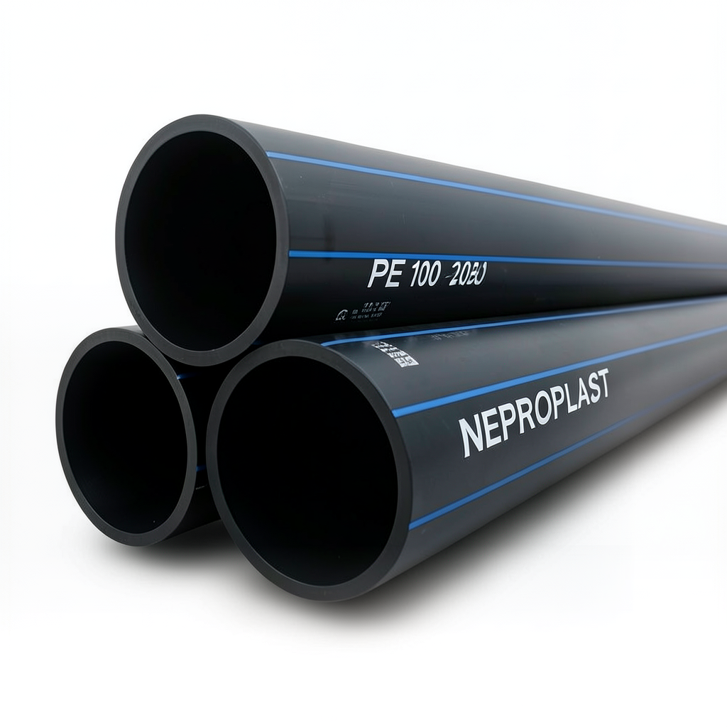 مواسير HDPE PE 100 ضغط اسمي 20 بار قطر خارجي 355 مم سمك 39.7 مم لون أسود | نيبروبلاست