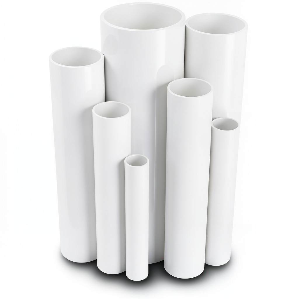 مواسير UPVC جدول 40 مقاس 4 إنش سمك 6 مم لون أبيض