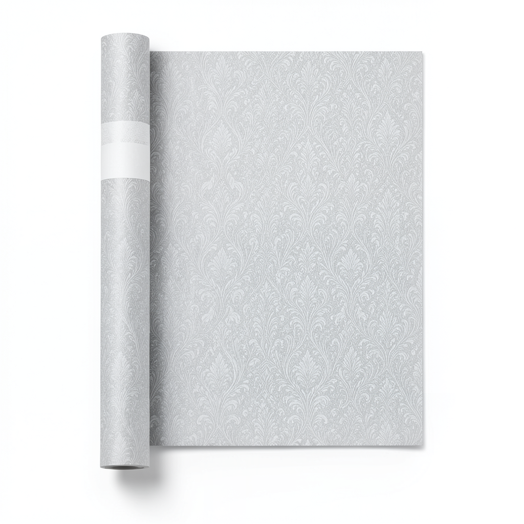 German Wallpaper Patterned Design Size 10m×0.53m, Light Gray Color