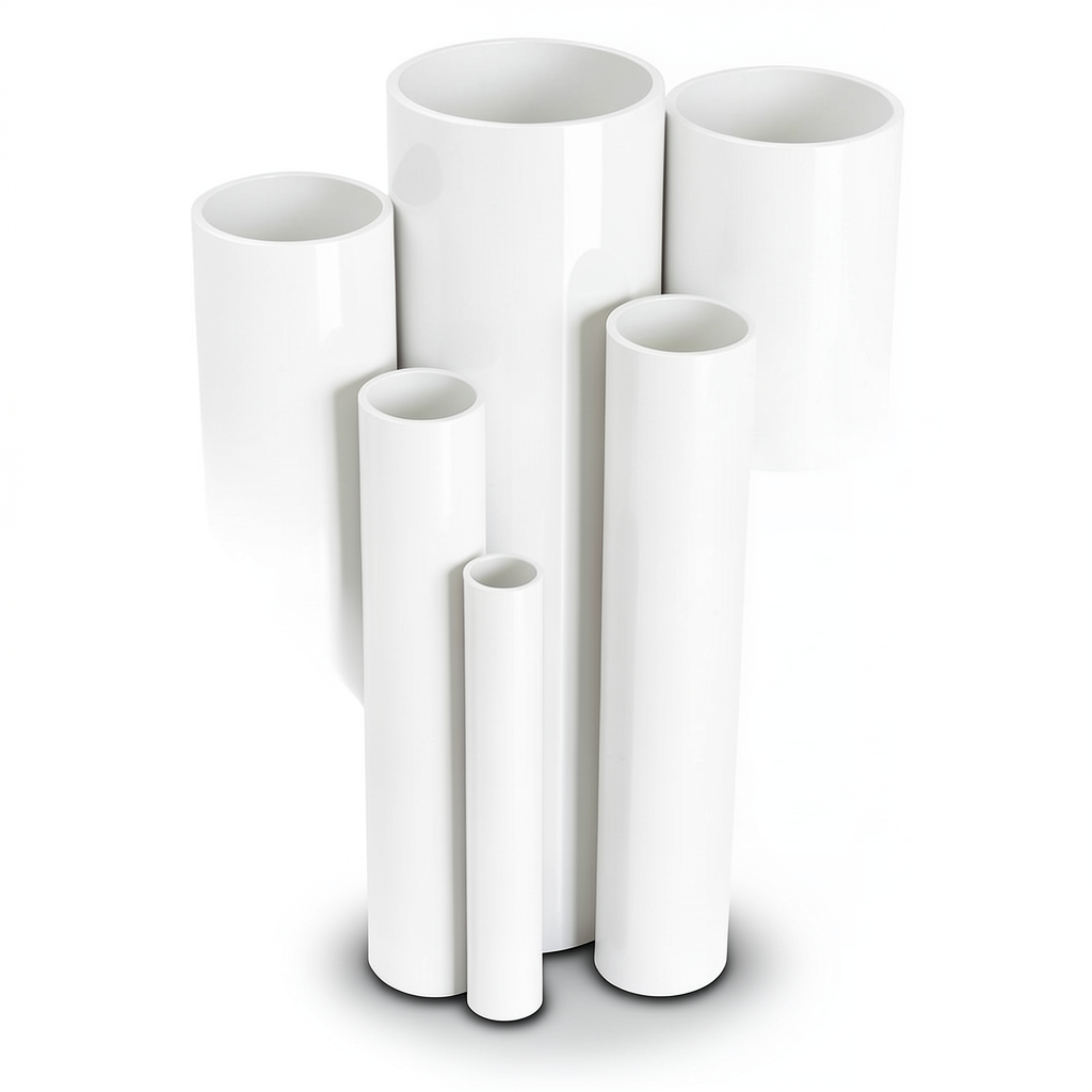 مواسير UPVC جدول 80 مقاس 8 إنش سمك 12.7 مم لون أبيض