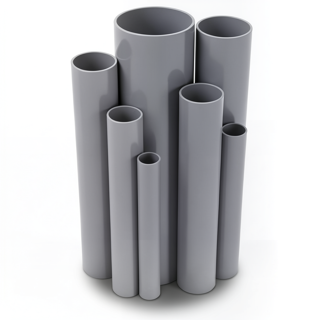 مواسير UPVC جدول 40 مقاس 6 إنش سمك 7.1 مم لون رمادي