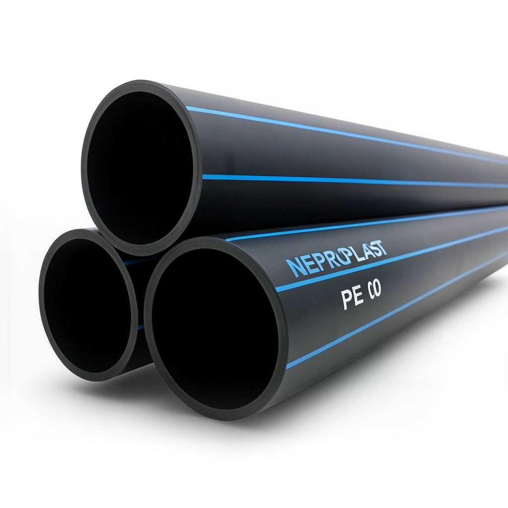 HDPE Pipes PE 80 Pressure 16 Bar Diameter 355 mm Thickness 39.7 mm Black | NEPROPLAST