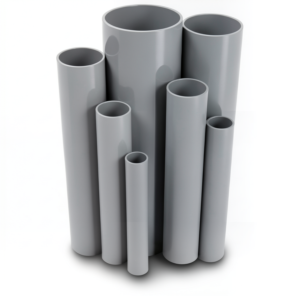 مواسير UPVC جدول 80 مقاس 3 إنش سمك 7.6 مم لون رمادي