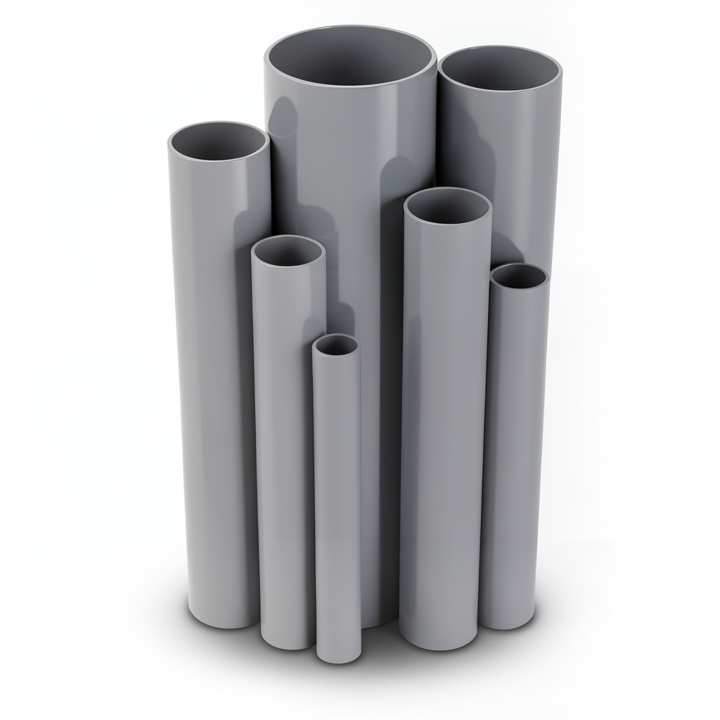مواسير UPVC جدول 80 مقاس 4 إنش سمك 8.6 مم لون رمادي