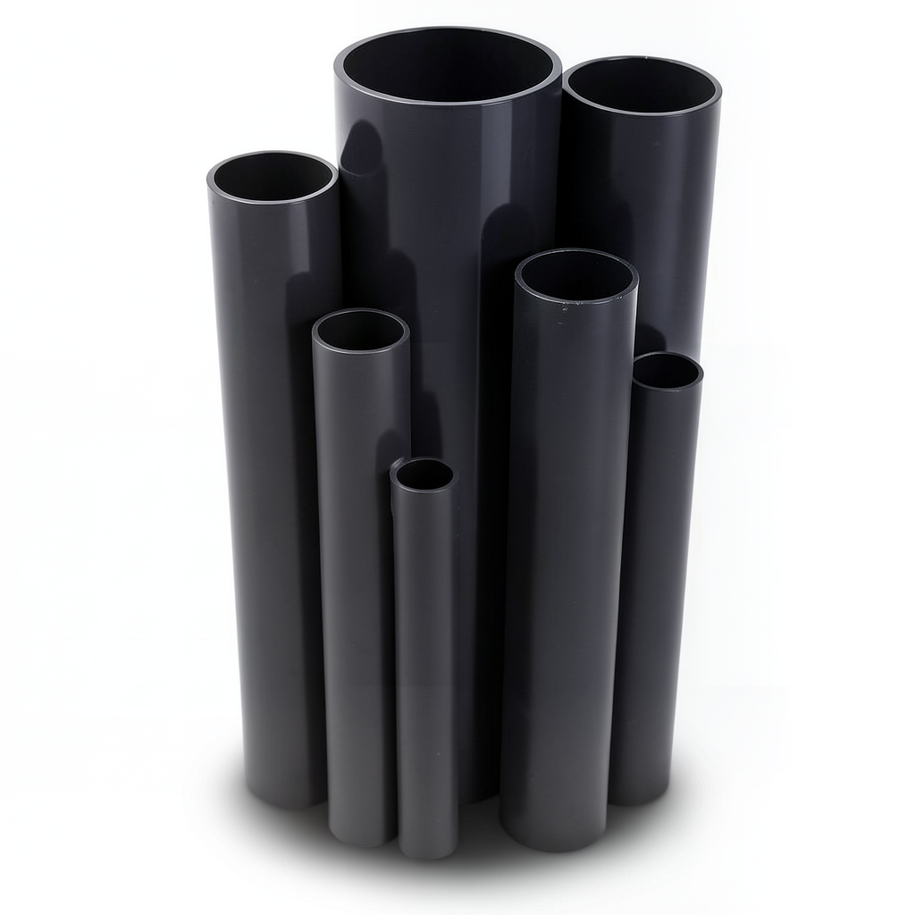مواسير UPVC جدول 80 مقاس 4 إنش سمك 8.6 مم لون أسود