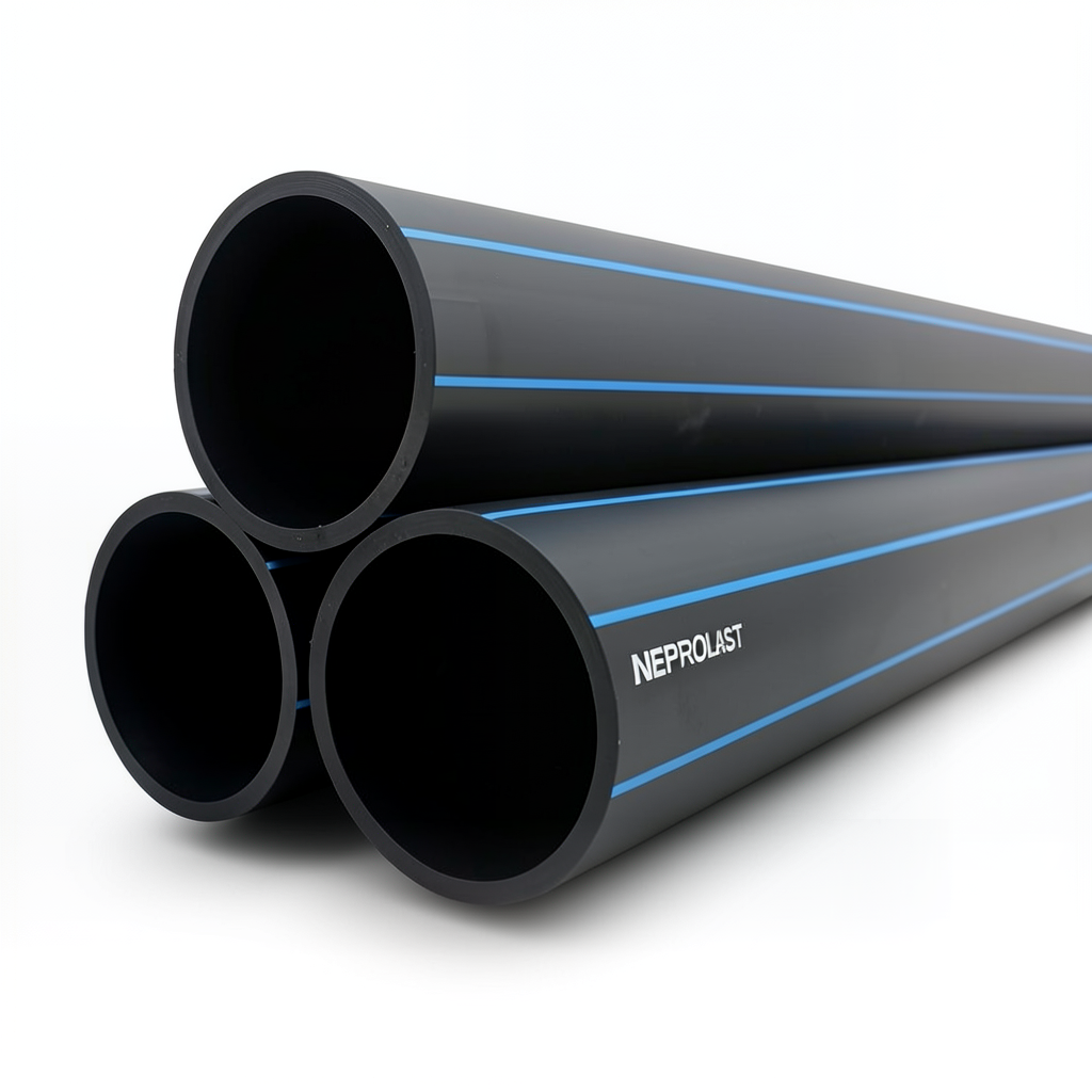 HDPE Pipes PE 80 Pressure 16 Bar Diameter 560 mm Thickness 62.5 mm Black | NEPROPLAST