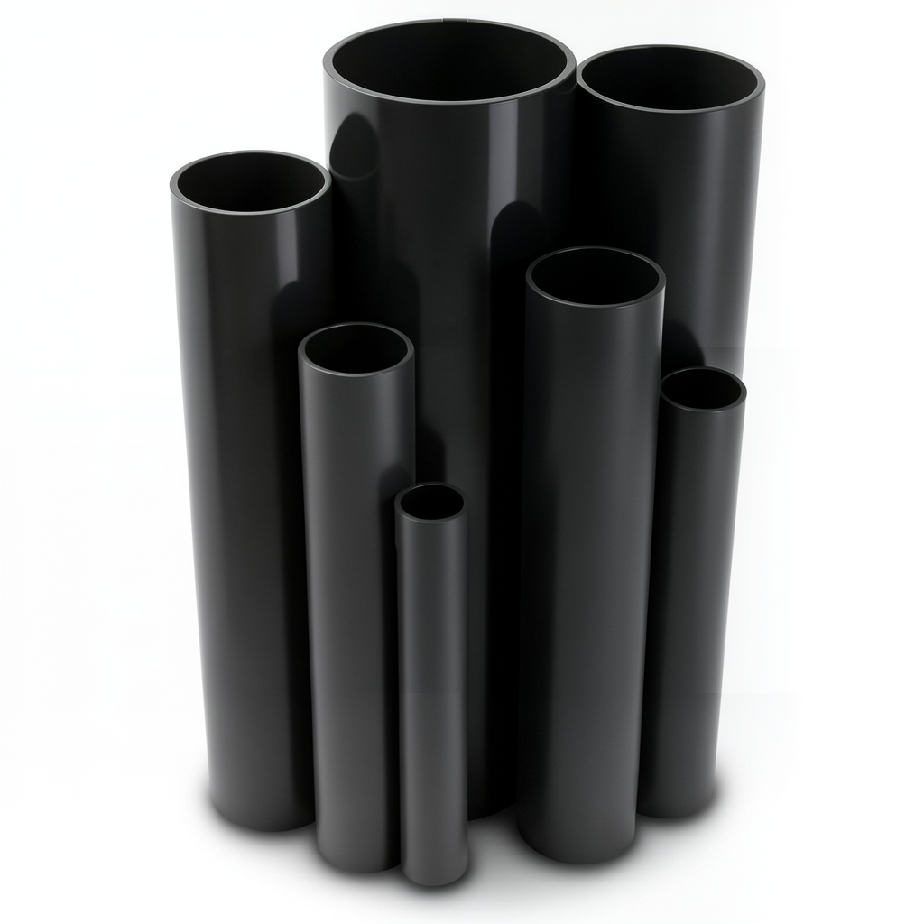 مواسير UPVC جدول 40 مقاس 4 إنش سمك 6 مم لون أسود