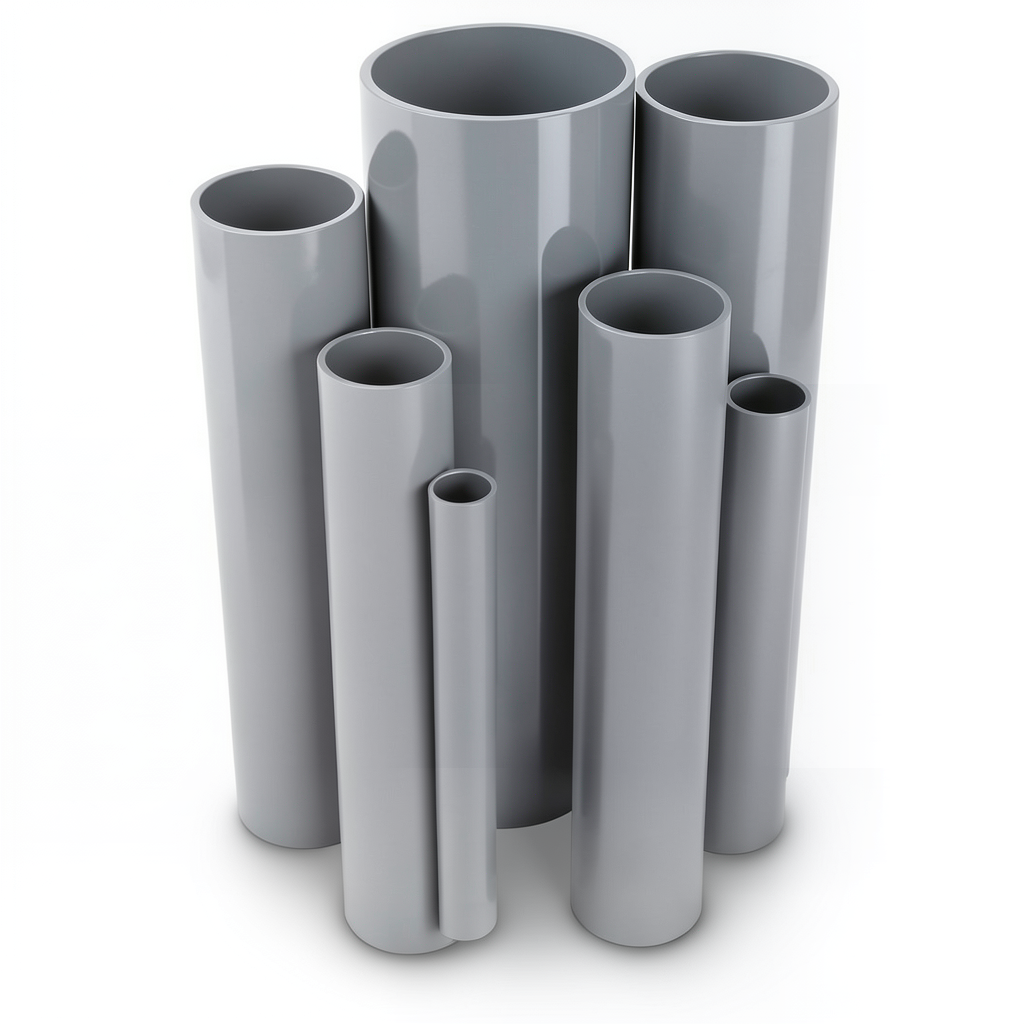 مواسير UPVC جدول 80 مقاس 3 إنش سمك 7.6 مم لون رمادي