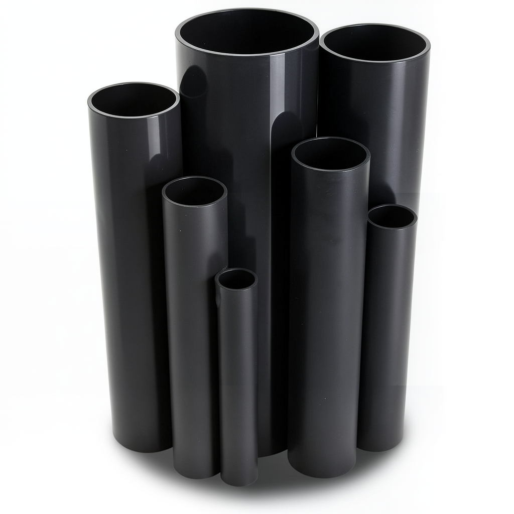 مواسير UPVC جدول 80 مقاس 3 إنش سمك 7.6 مم لون أسود