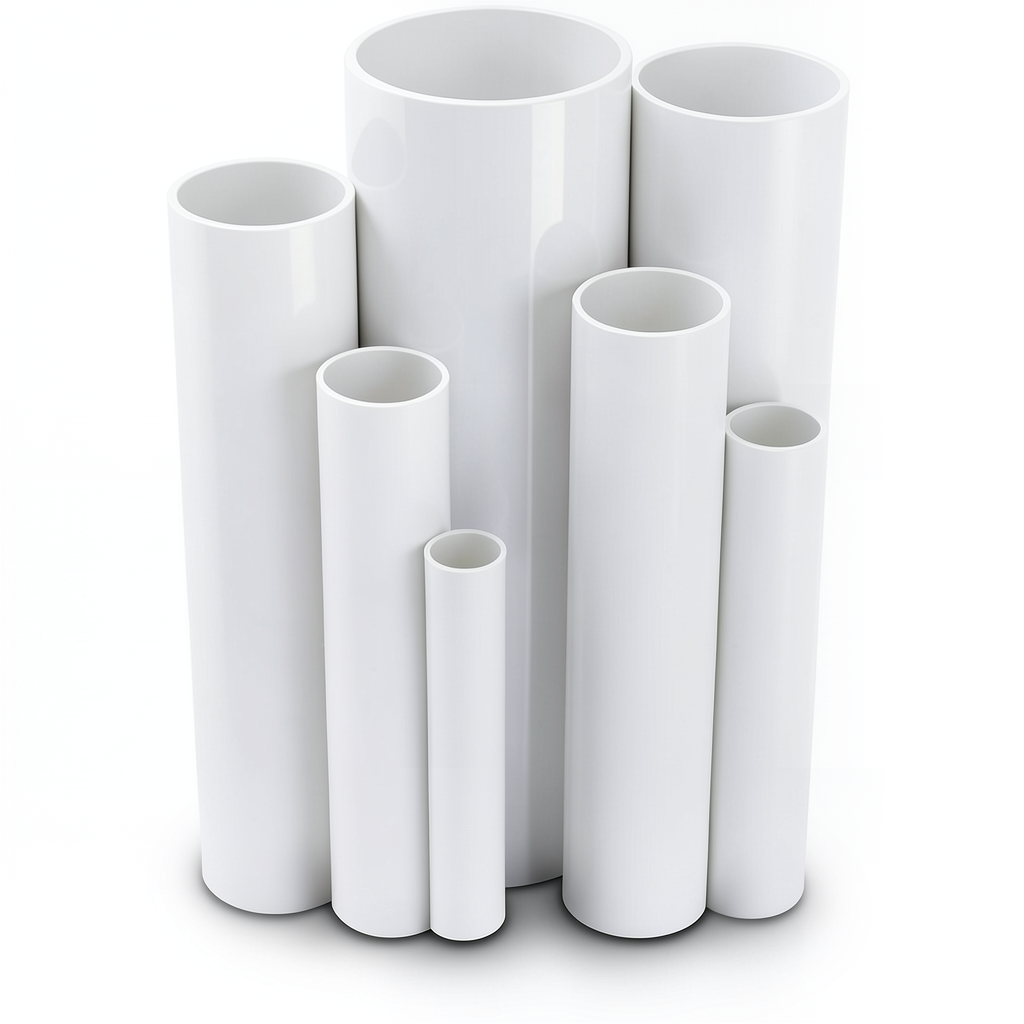 مواسير UPVC جدول 80 مقاس 8 إنش سمك 12.7 مم لون أبيض