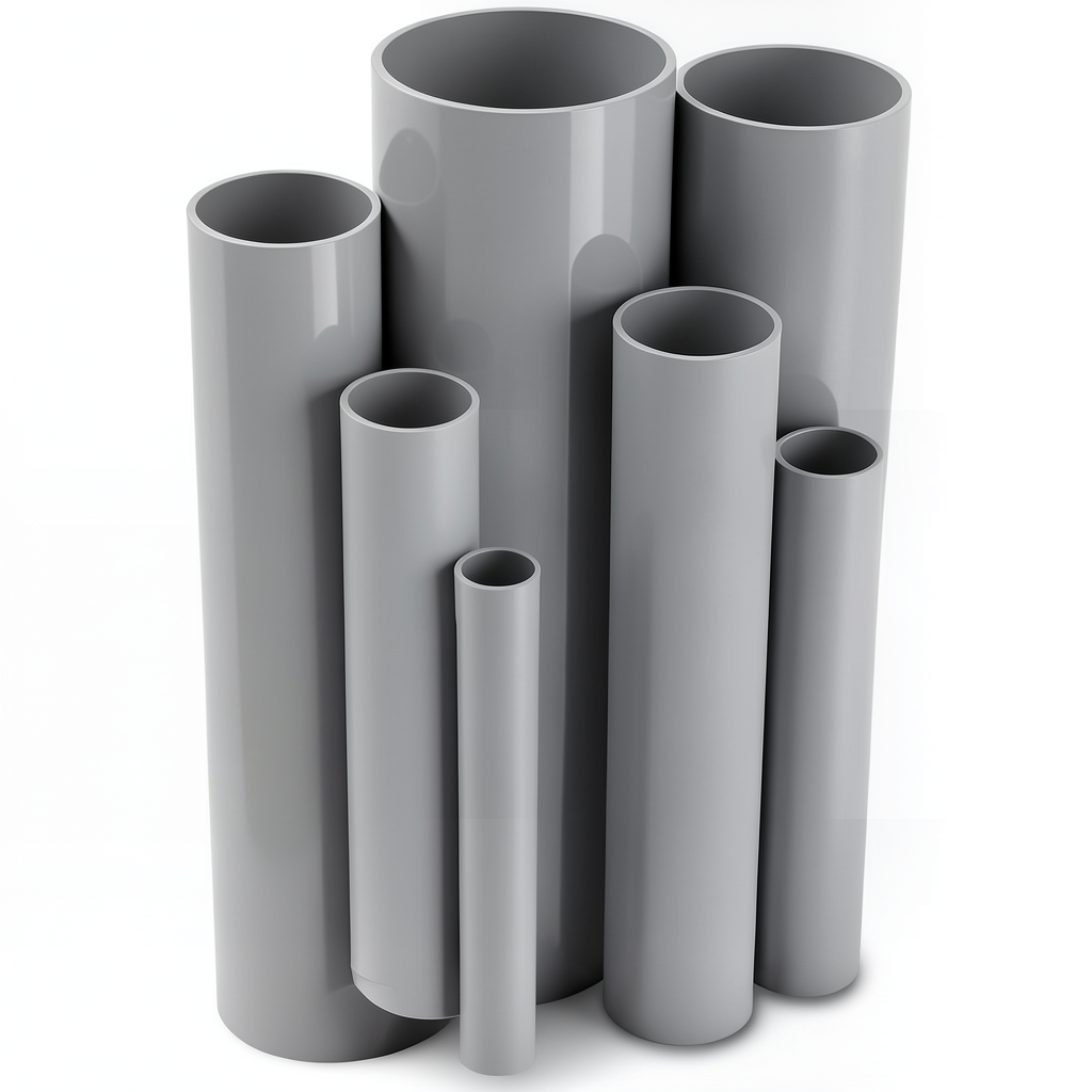 UPVC Pipes Schedule 80 Size 4 inch Thickness 8.6 mm Gray