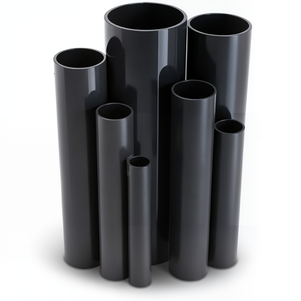 مواسير UPVC جدول 80 مقاس 4 إنش سمك 8.6 مم لون أسود
