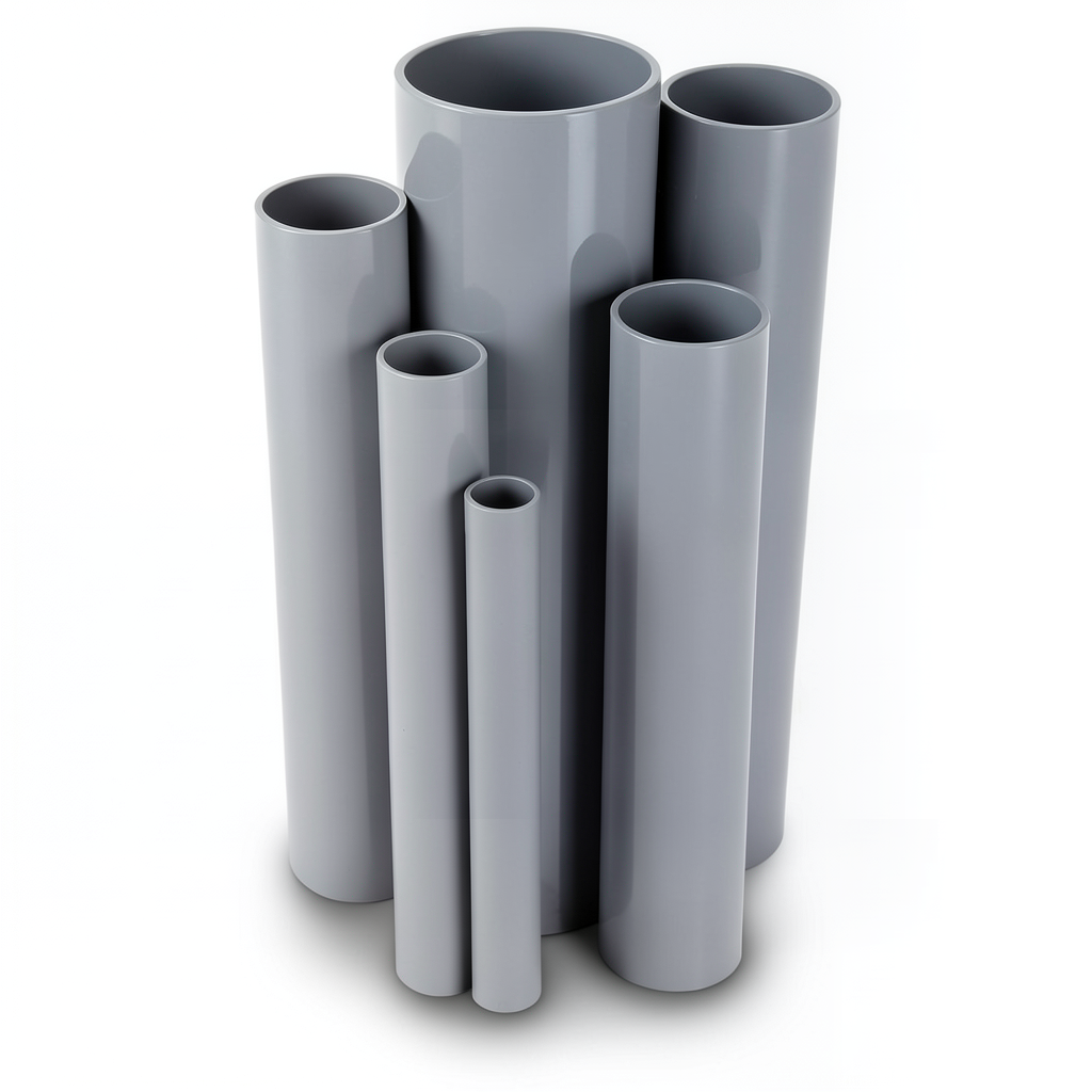 UPVC Pipes Schedule 80 Size 6 inch Thickness 11 mm Gray