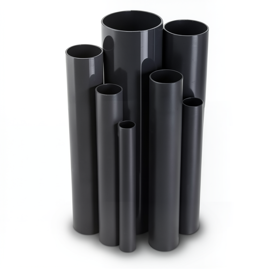 مواسير UPVC جدول 80 مقاس 6 إنش سمك 11 مم لون أسود