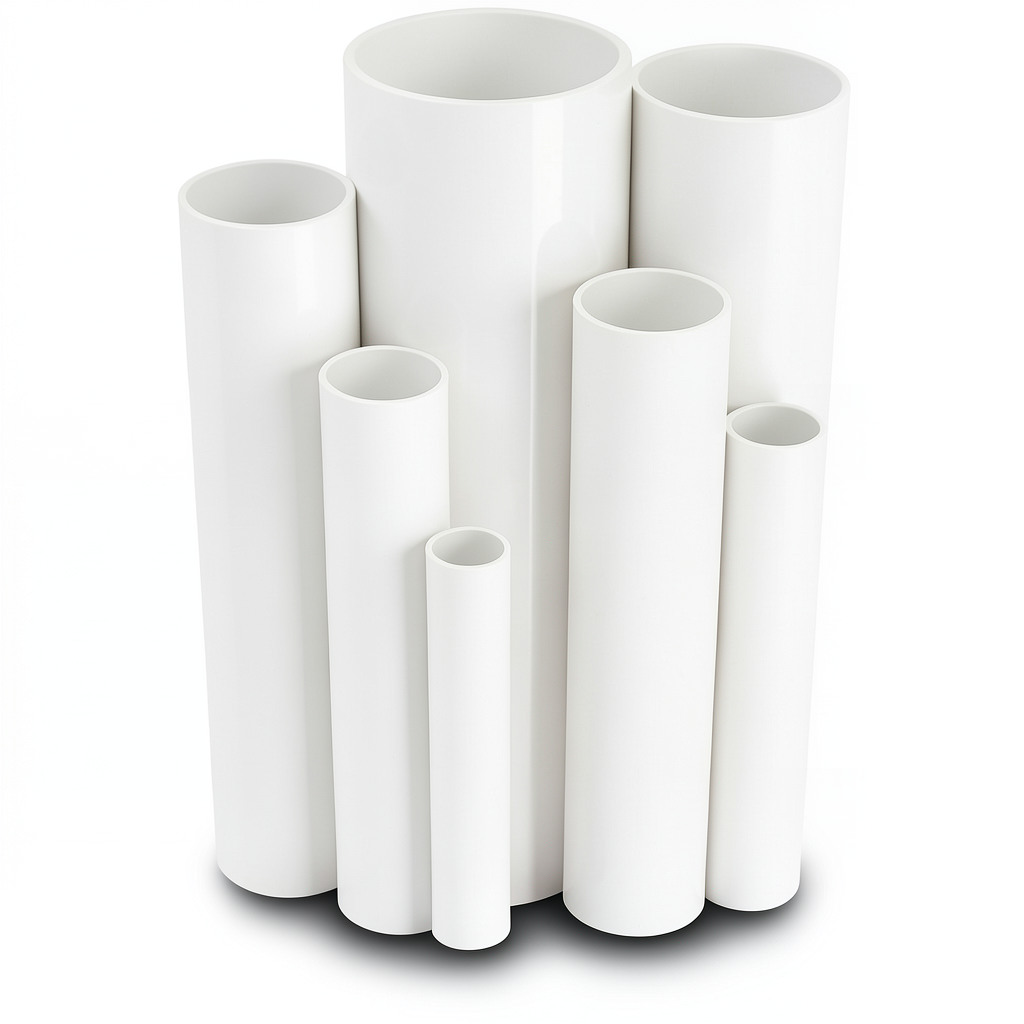 مواسير UPVC جدول 40 مقاس 8 إنش سمك 8.2 مم لون أبيض