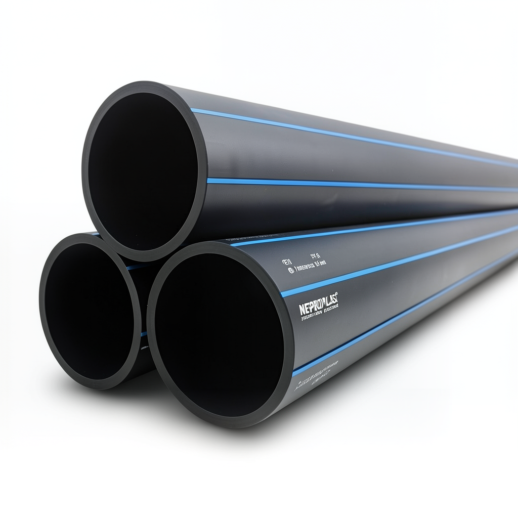HDPE Pipes PE 80 Pressure 16 Bar Diameter 355 mm Thickness 39.7 mm Black | NEPROPLAST