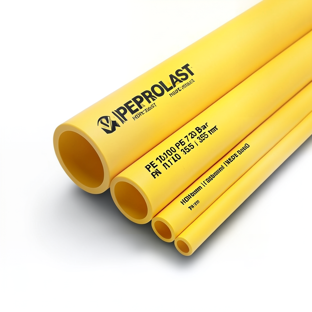 مواسير HDPE PE 100 ضغط 20 بار قطر 355 مم سمك 39.7 مم لون أصفر | نيبروبلاست