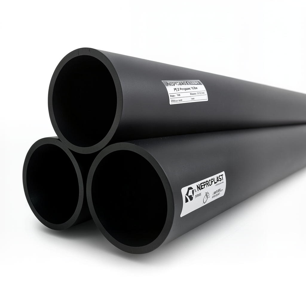 مواسير HDPE نيبروبلاست PE 80 ضغط 16 بار قطر 315 مم سمك 35.2 مم لون أسود | نيبروبلاست
