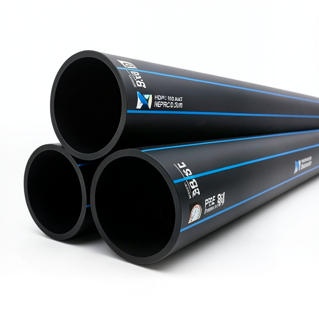 مواسير HDPE بولي ايثيلين عالي الكثافة PE 80 ضغط 16 بار قطر 500 مم سمك 55.8 مم لون أسود | نيبروبلاست